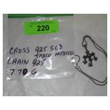STERLING CROSS PENDANT & CHAIN (CROSS MARKED 925>