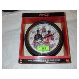 COCA COLA NASCAR CLOCK NIB