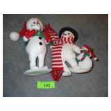 2 ANNALEE SNOWMEN