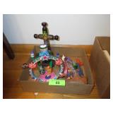 MEXICAN POTTERY VASE, MEXICAN TREE OF LIFE (WITH>>