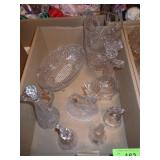 CRYSTAL DEER, VASE & FOOTED BOWL, CROSS CANDLE>>>>