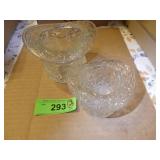 2 VINTAGE DAISY & BUTTON GLASS HATS