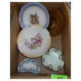 VINTAGE MISS AMERICA AMBER PLATES, LUSTERWARE>>>