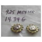 VINTAGE STERLING EARRINGS MARKED 925 MEXICO 14.34G