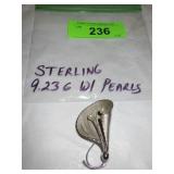 VINTAGE STERLING PIN  9.23 G INCLUDING PEARLS