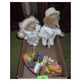 PLUSH BRIDE & GROOM BEARS, CERAMIC NOAH