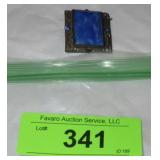 VTG CZECHOSLOVAKIAN ? ART DECO BLUE GLASS BROOCH