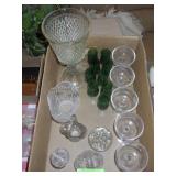GLASS BASKETS, FLOWER FROG, VASE, COMPOTE,>>>>>