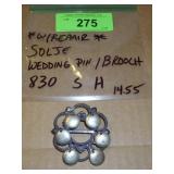 VTG *REPAIRED* SOLJE WEDDING PIN / BROOCH MARKED>>
