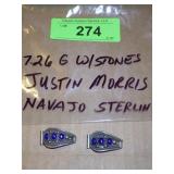 JUSTIN MORRIS NAVAJO STERLING WATCH BAND ENDS >>>