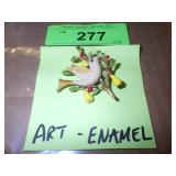 VTG "ART"  ENAMELED PARTRIDGE IN A PEAR TREE PIN