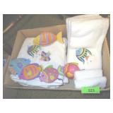 FISH BATH & HAND TOWELS, WASH CLOTHS, SOAP DISH>>>