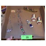 VTG AMERICAN INDIAN SEED BEAD NECKLACES, PENDANT>>