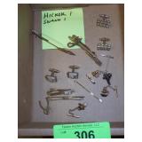 VINTAGE CUFF LINKS, TIE BARS, TIE TACKS