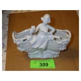 VTG ROYAL CROWN PORCELAIN DOUBLE BASKET PLANTER