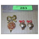 SIGNED " ART " ENAMELED ORNAMENT BROOCH / PIN, >>>