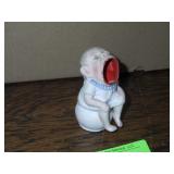 VINTAGE BISQUE "SMOKER" ASHTRAY "CHILD ON POT"