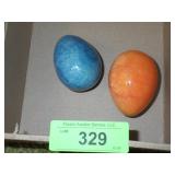 2 LARGE MARBLE EGGS