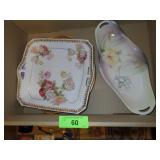 VINTAGE HAND PAINTED PLATE & SERVING DISHES