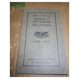 1918-1919 COMPANY F 58TH INFANTRY 4TH DIVISION >>>