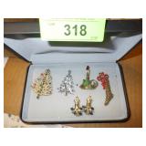VINTAGE ? CHRISTMAS PINS AND EARRINGS