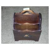 VTG D H FRITTS MAHOGANY MAGAZINE HOLDER
