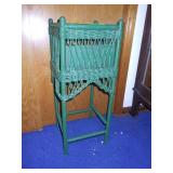 VINTAGE WICKER PLANT STAND 11 x 11 x 28
