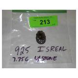 STERLING PENDANT MARKED 925 ISREAL 7.75 G W/ STONE