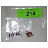10K GOLD ENAMELED FLAG PENDANT