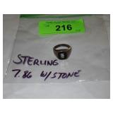 VINTAGE STERLING RING 7.86 GRAMS INCLUDING STONE