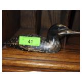 VINTAGE WOODEN LOON W/ GLASS EYES