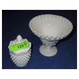 VINTAGE WESTMORELAND COMPOTE, FENTON? HOBNAIL>>>