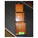 VINTAGE MCM WOODEN LETTER HOLDER / ORGANIZER>>>