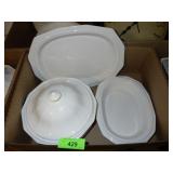 PFALTZGRAFF HERITAGE WHITE CASSEROLE (W/ REPAIRED>