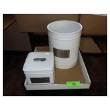 CERAMIC TRASH CAN / WASTE BASKET, TISSUE BOX COVER