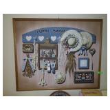 VINTAGE HUNTINGTON COTTAGECORE FOLK ART CANVAS >>>