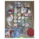 ASST. SEWING NOTIONS - THREAD, PINS, MEASURING >>>