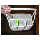 VINTAGE WICKER UTENSIL HOLDER