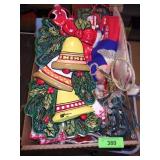 FELT CHRISTMAS TREE SKIRT, BLUE "SNOW", 1991 >>>>>