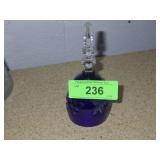 VINTAGE  COBALT BLUE CUT TO CLEAR BELL