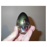 GLASS EGG PAPERWEIGHT SIGNED & DATED