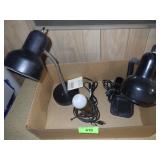 VINTAGE FLOOD LIGHT LAMP, 2 DESK LAMPS
