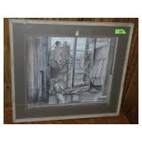 CHALK DRAWING SIGNED CATHERINE DOLL  28 x 25