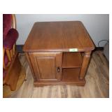 OAK DOUBLE SIDE END TABLE  26 x 26 x 24 (MATCHES >