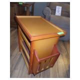 SMALL CHAIRSIDE TABLE ON WHEELS 14 x 19 x 24