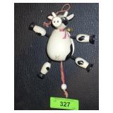 VINTAGE WOODEN COW CRIB TOY