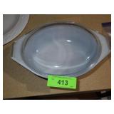 VINTAGE PYREX BLACK SNOWFLAKE CASSEROLE DISH