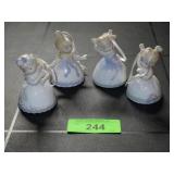 VINTAGE PORCELAIN BALLERINA BELL ORNAMENTS