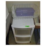 ROLLING STORAGE DRAWERS, 2 WIRE BASKETS, STORAGE >