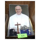 ROSARY W/ STERLING CROSS, BEADED ROSARY (NEEDS A >